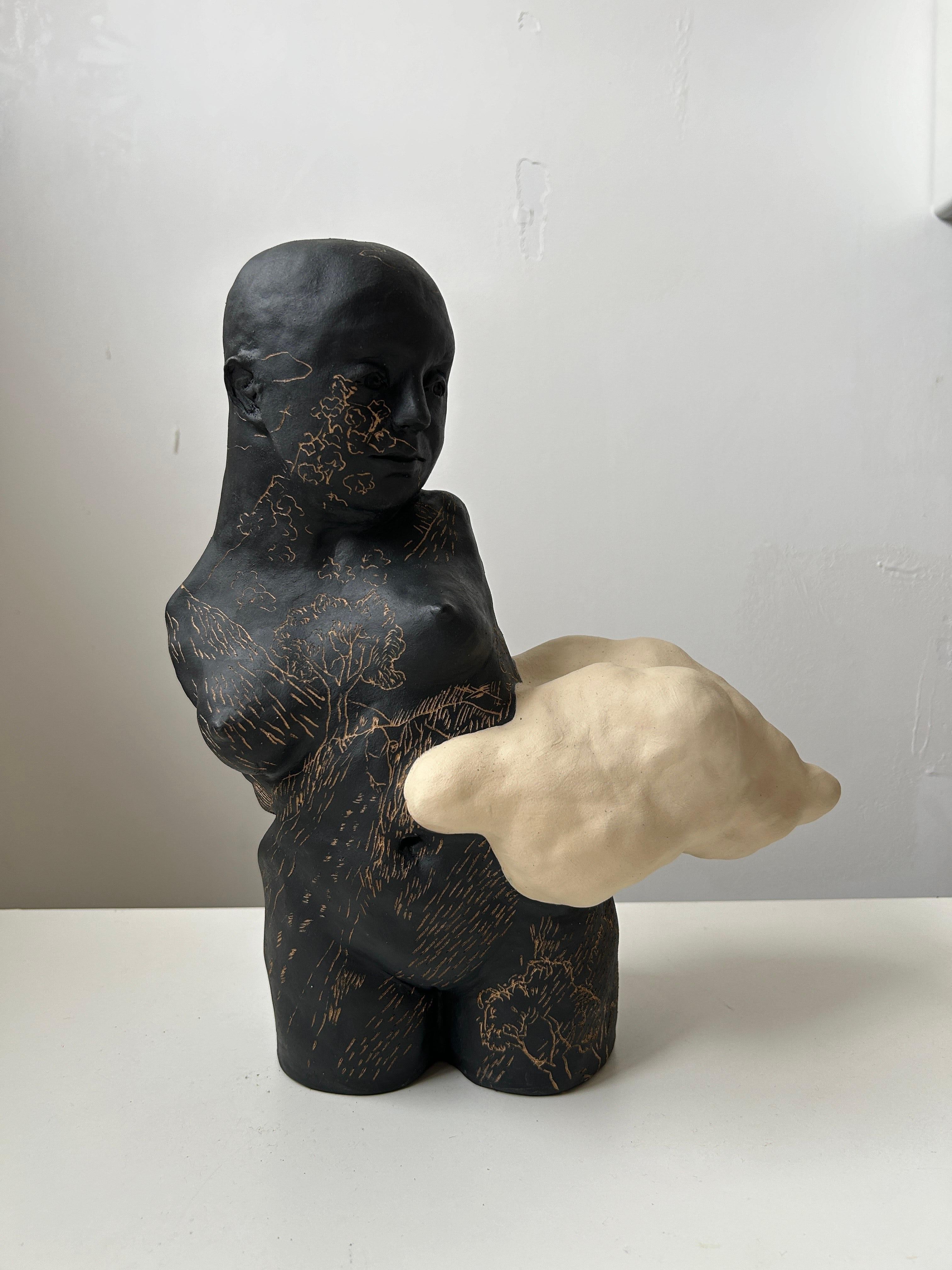 Escultura figurativa de gres: 'Figura de paisaje l' en venta 1