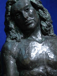 Rembrandt in Bronze - "Seated Male Nude" - unique etching sculpture