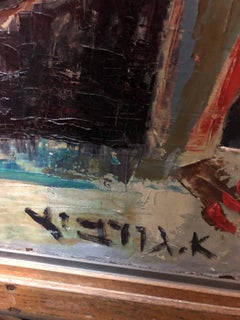 Rare peinture à l'huile moderniste israélienne exposée en 1951 au musée de Tel-Aviv