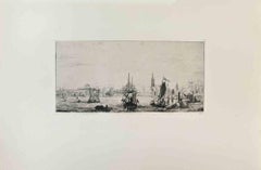 Batterie de New-York - Etching by Anatole De Bonsonge - 1870s