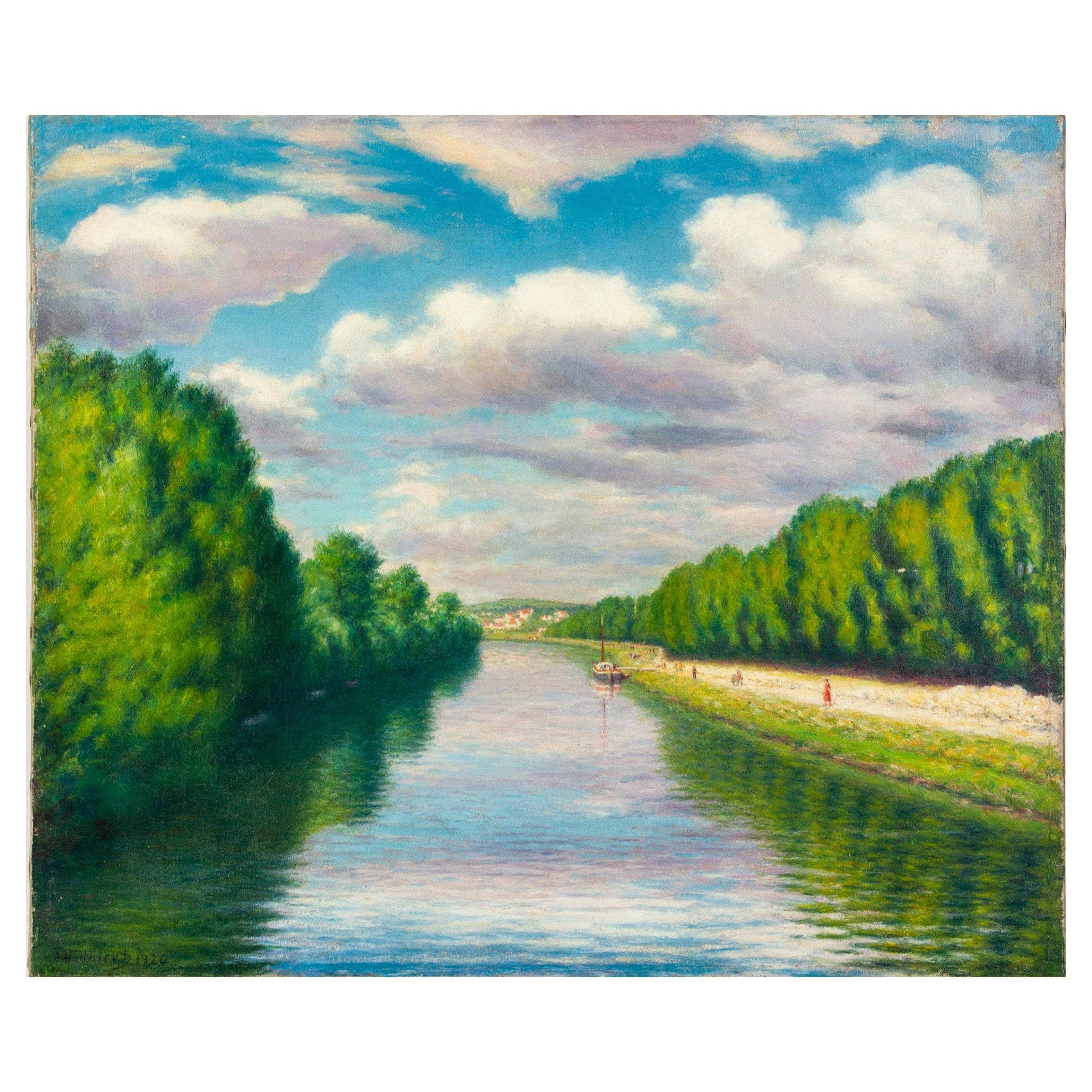 Anatole Hillairet (1880-1928) Französisches signiertes impressionistisches Landschaftsgemälde im Angebot