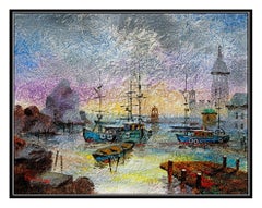 Anatole Krasnyansky Acrylic Original Painting Signed Talin Cityscape Large Art