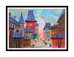 Anatole Krasnyansky Original Embossed Serigraph Talin Cityscape Hand Signed Art
