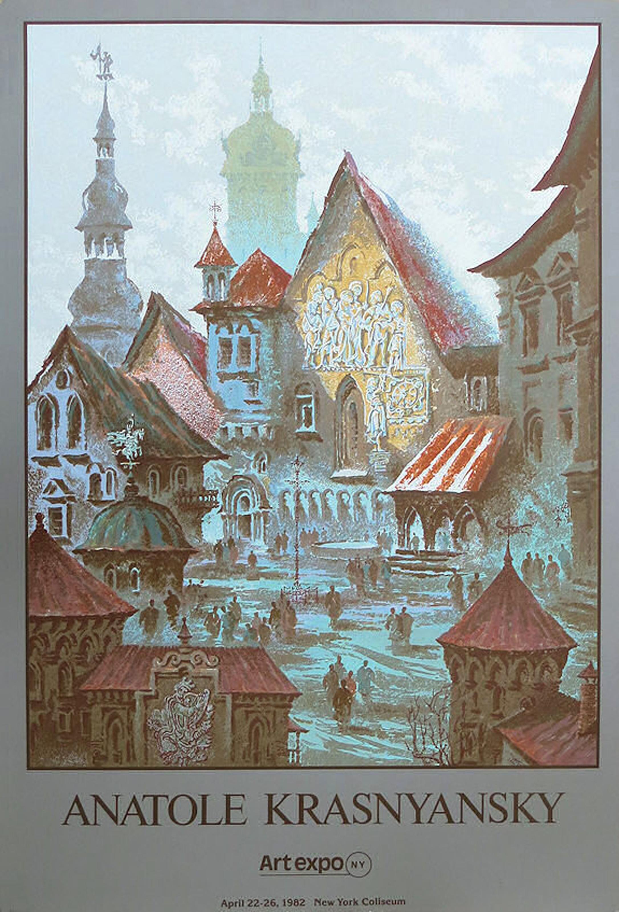  Anatole Krasnyansky, ucraino/americano (1930 - ) - Art Expo NY, Anno: 1982, Medio: Litografia Poster, Dimensioni: 36 x 24 pollici (91.44 x 60.96 cm)