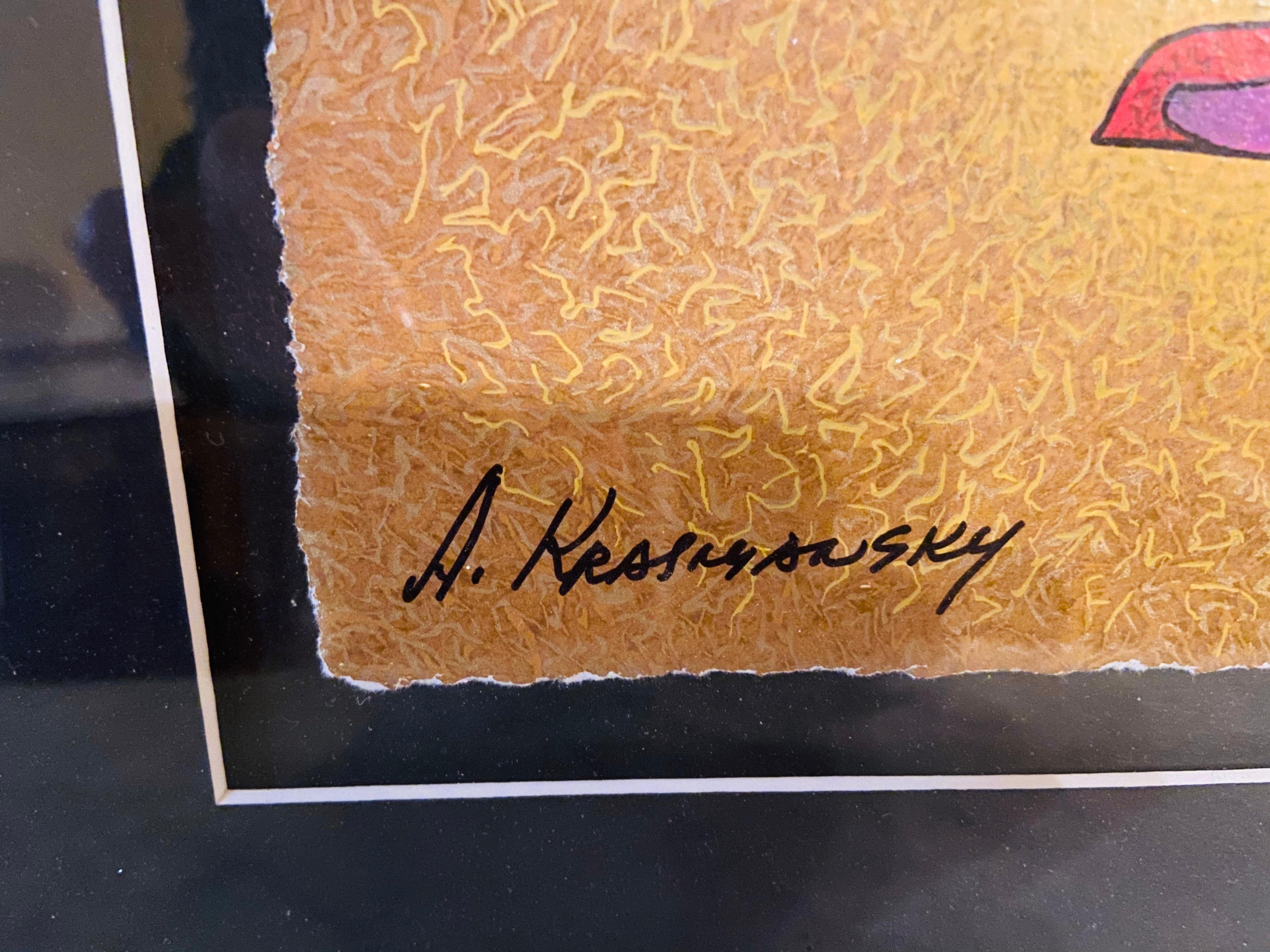 Gold Framed Anatole Krasnyansky Serigraph For Sale 3