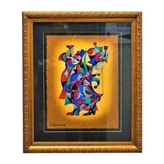 Vintage Gold Framed Anatole Krasnyansky Serigraph