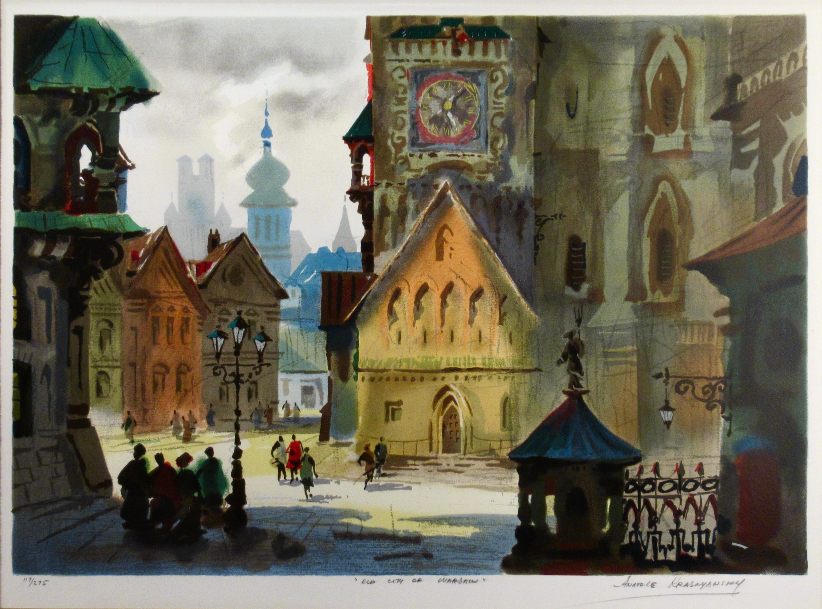 Old City of Warsaw - Print by Anatole Krasnyansky