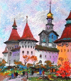 Viejas torres de Kiev, serigrafía de arte popular firmada por Anatole Krasnyansky