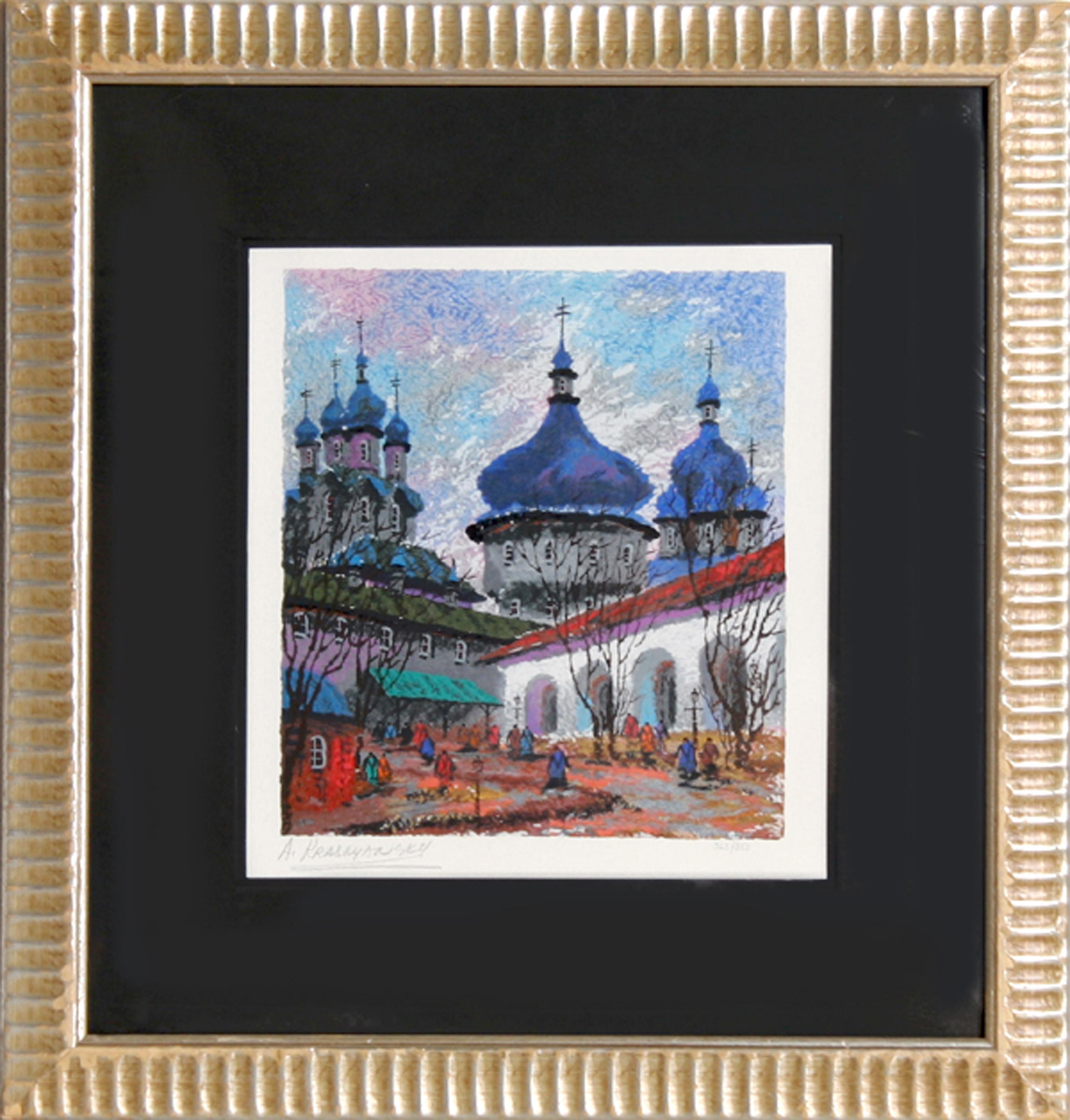Old Towers of Rostov Kremlin, Serigraph, signed and numbered in pencil - Print by Anatole Krasnyansky