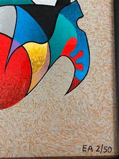 Harlequin, Cubist Screenprint by Anatole Krasnyansky