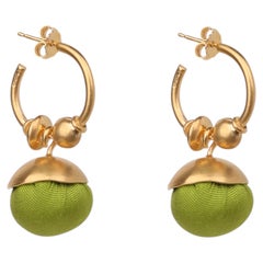 Anatoli Earrings in Silk, Bronze & 24k Vermeil Gold by Katerina Makriyianni