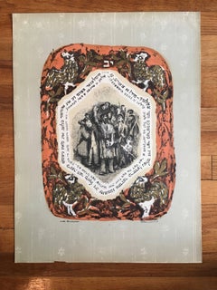 Vintage Escena de Shtetl Ruso, Impresión Jucaica