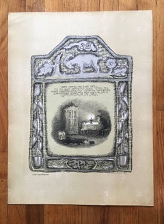 Vintage Russian Shtetl Scene, Judaica Lithograph