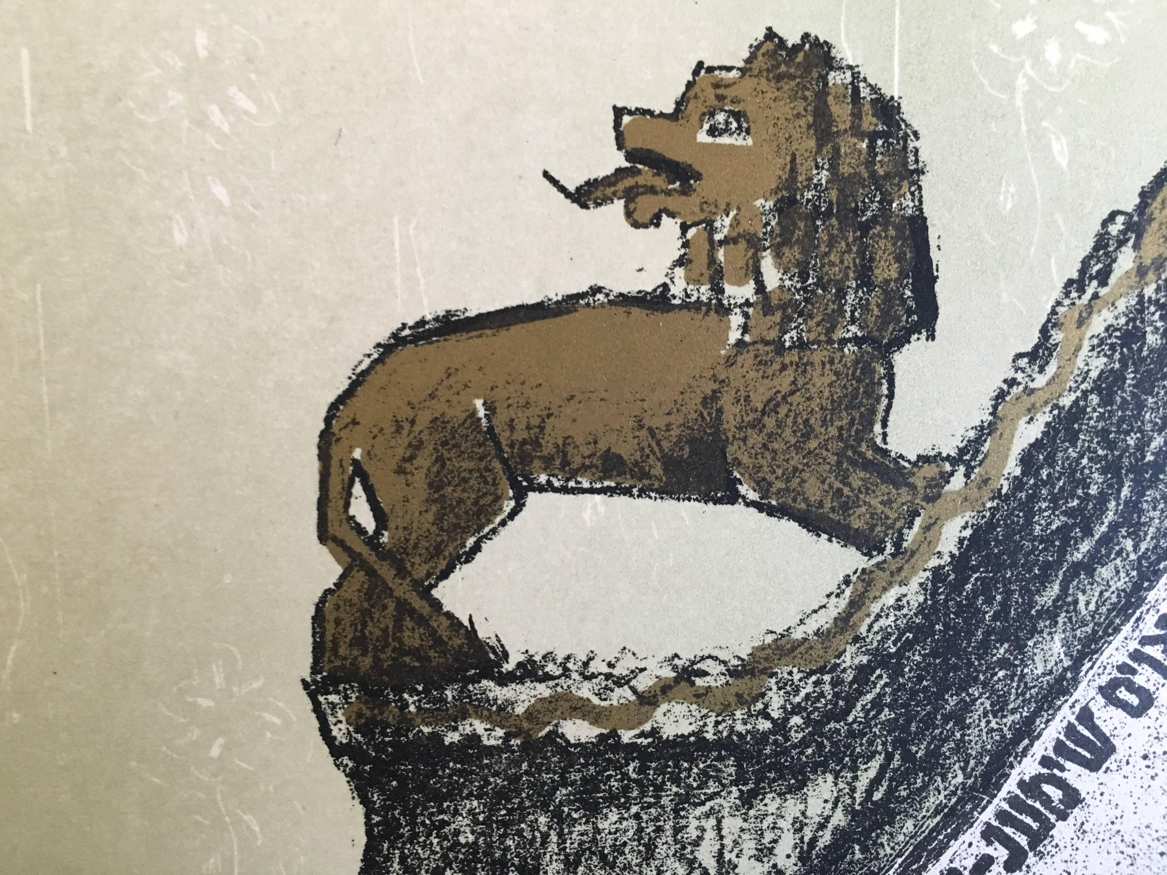 Lithographie Judaïque colorée, signée et datée au crayon.
Anatoli Lwowitch Kaplan était un peintre, sculpteur et graveur russe, dont les œuvres reflètent souvent ses origines juives.
son père était boucher à Rahachow, qui se trouvait à l'époque dans