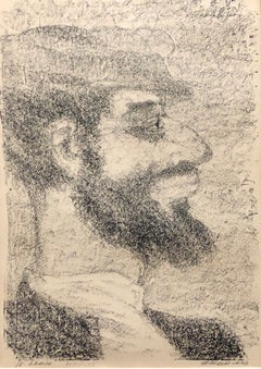 Vintage Russian Shtetl, Scene Judaica Lithograph Jewish Portrait