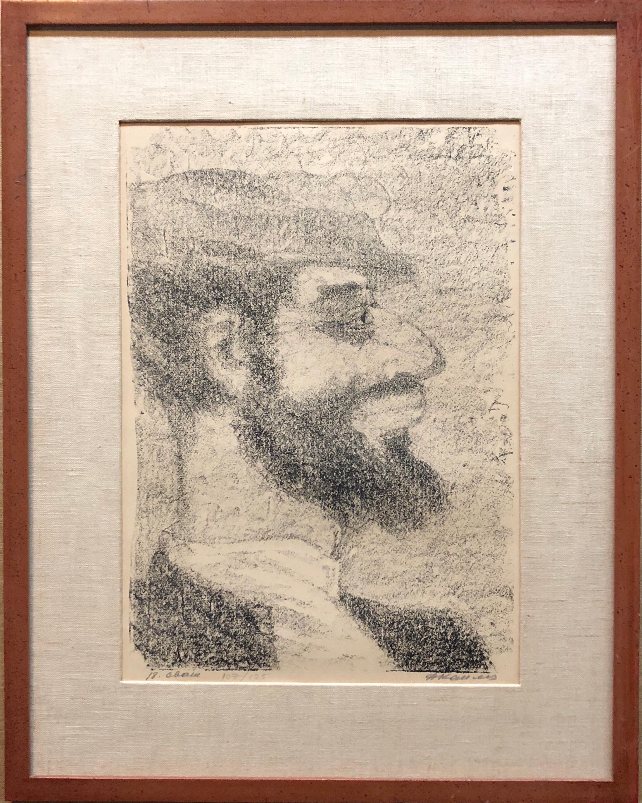 Vintage Russian Shtetl, Scene Judaica Lithograph Jewish Portrait