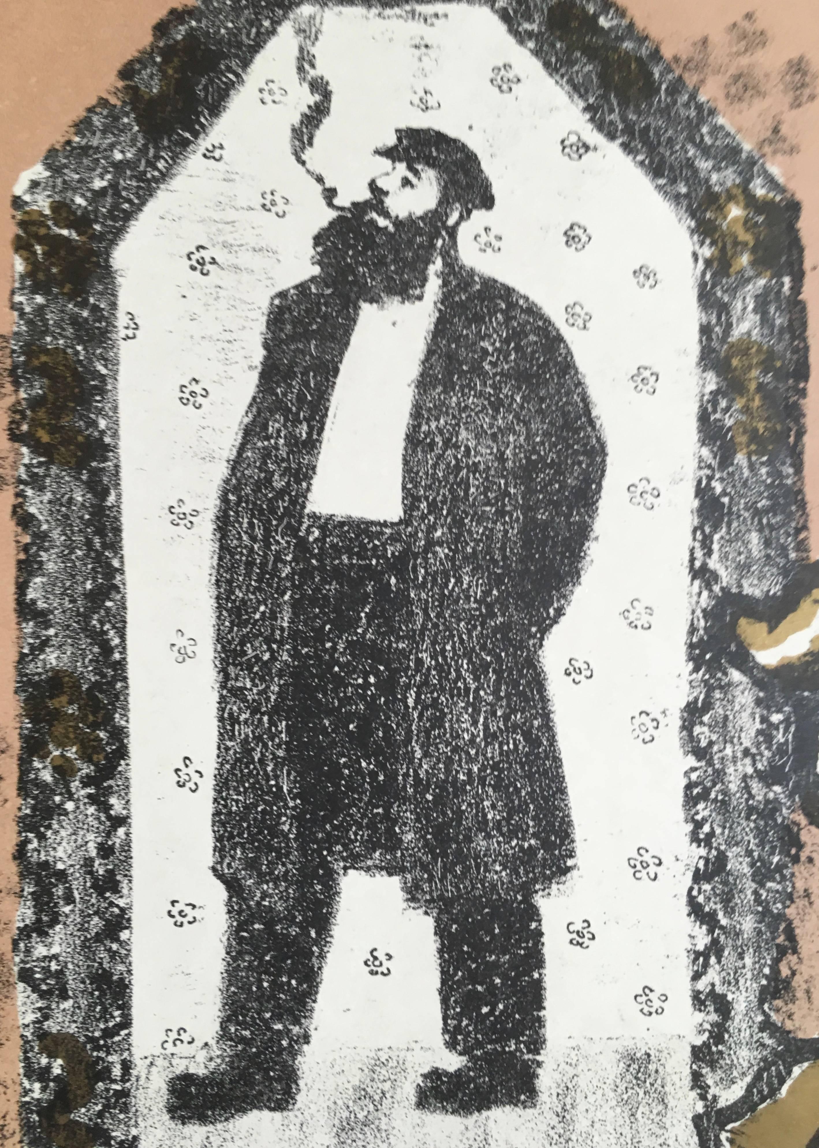 VIntage Russian Shtetl Shabbat Candlesks, Judaica Lithograph en vente 2