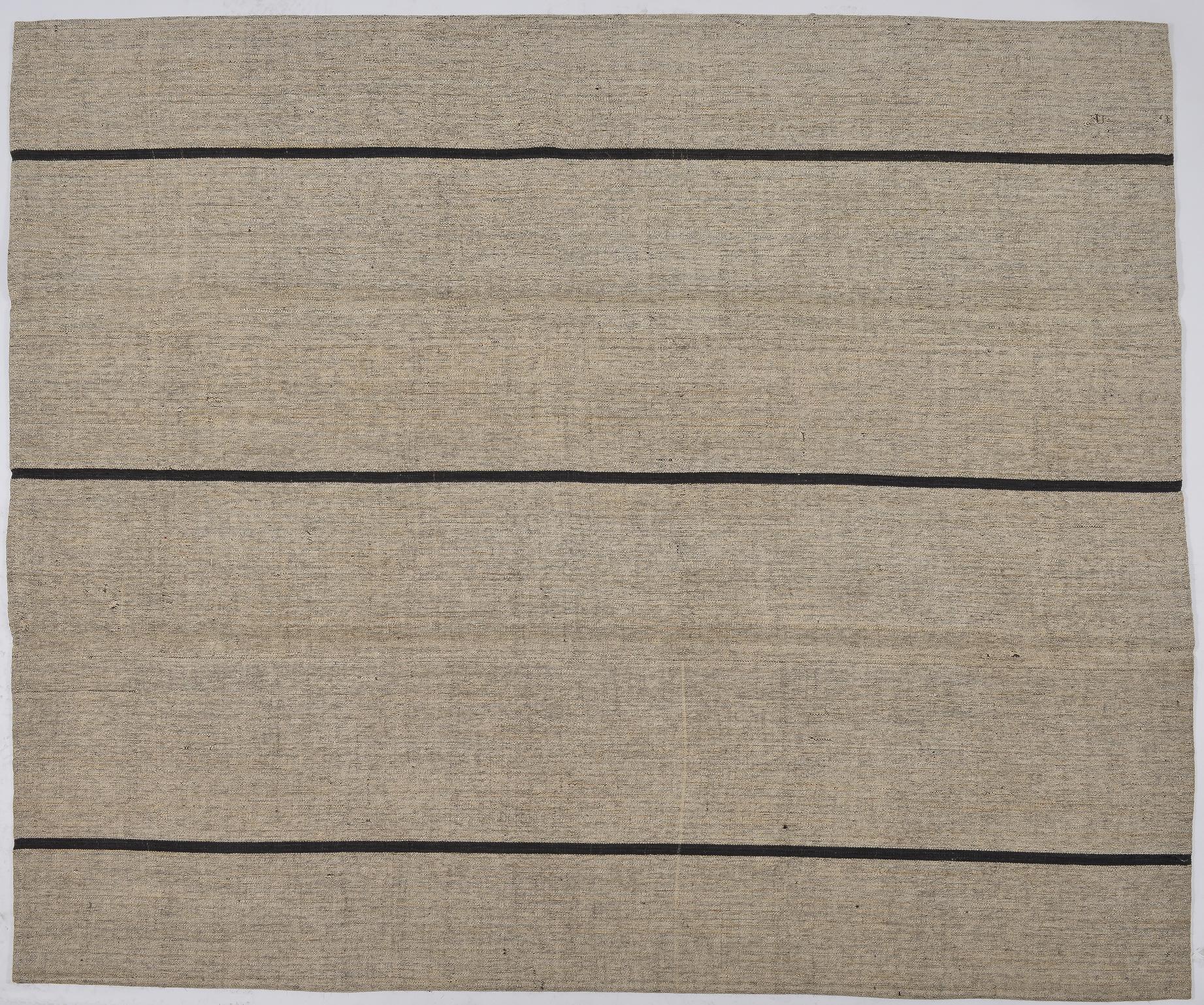 Anatolia Grey Flatwave or  Kilim or Covering Fabric For Sale