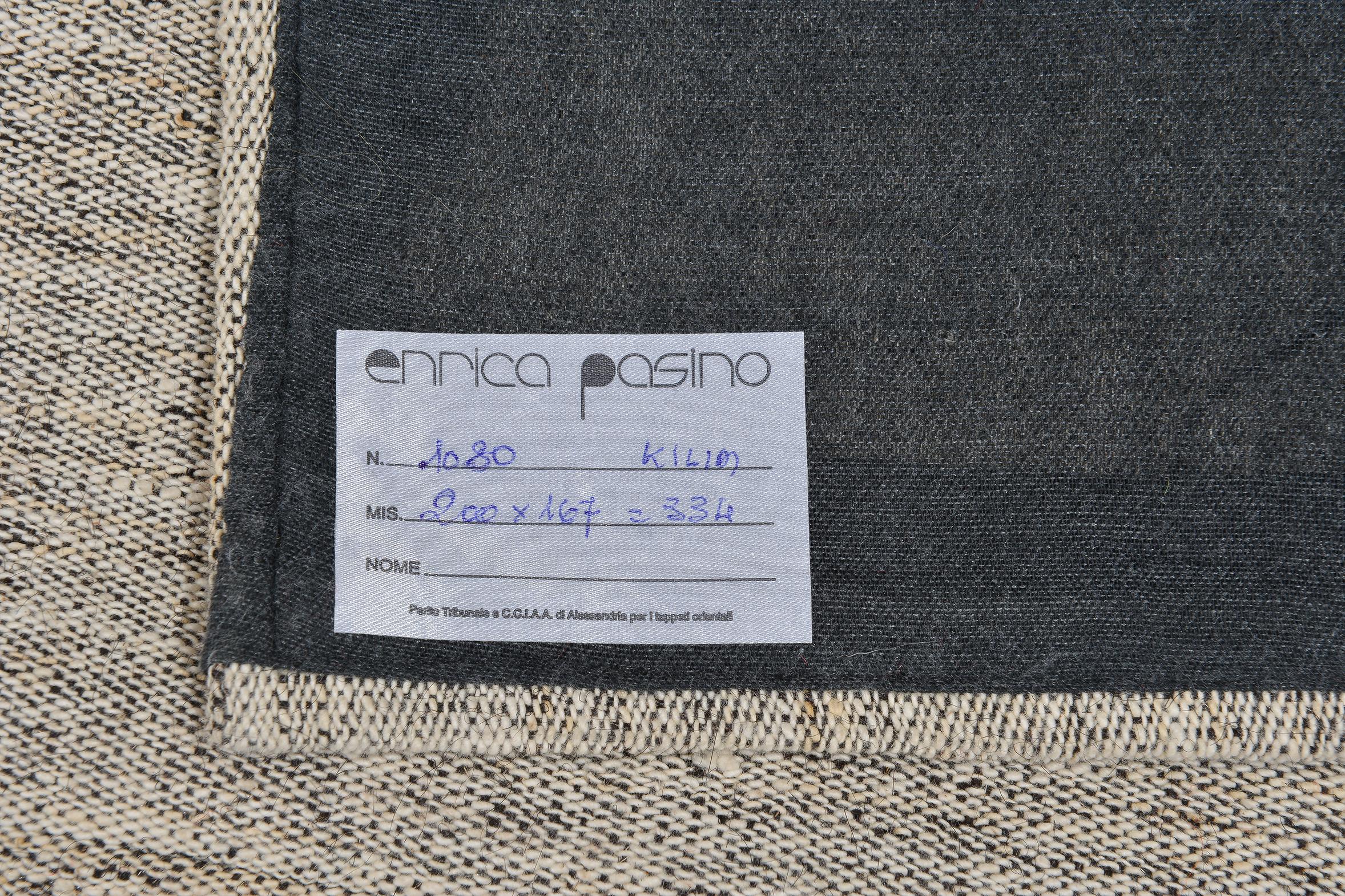 Turc Vête à plat ou égouttoir gris anatolien  Tapis Kilim ou tissu de recouvrement en vente