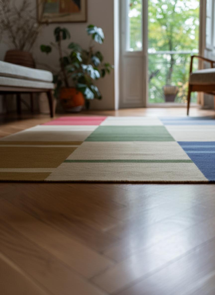 Turco Anatolia Grid Rug_ Tappeto turco contemporaneo a trama piatta tessuto a mano di Studio A Marmi in vendita