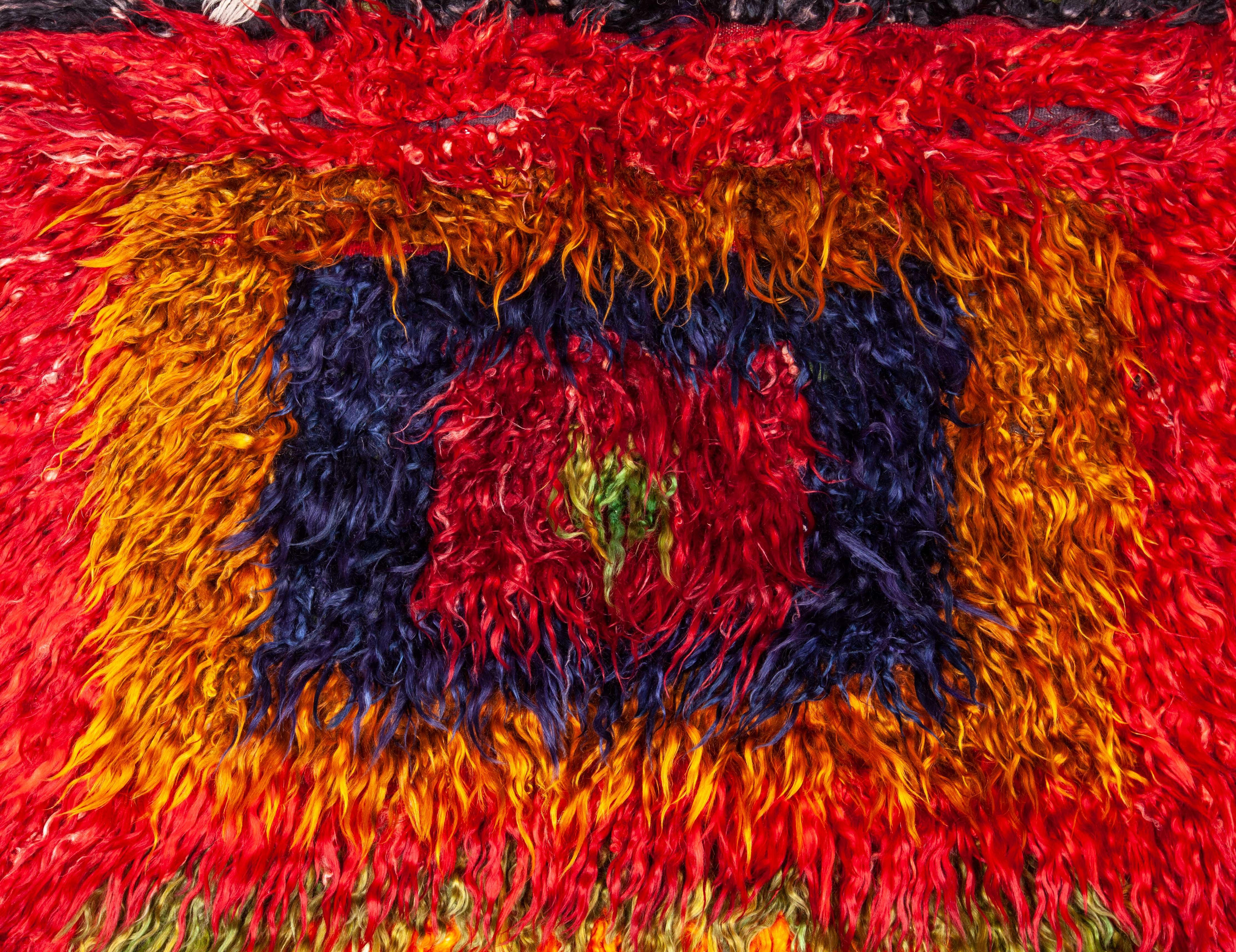 A bravely colored mohair rug called 'filikli' from Central Anatolia.