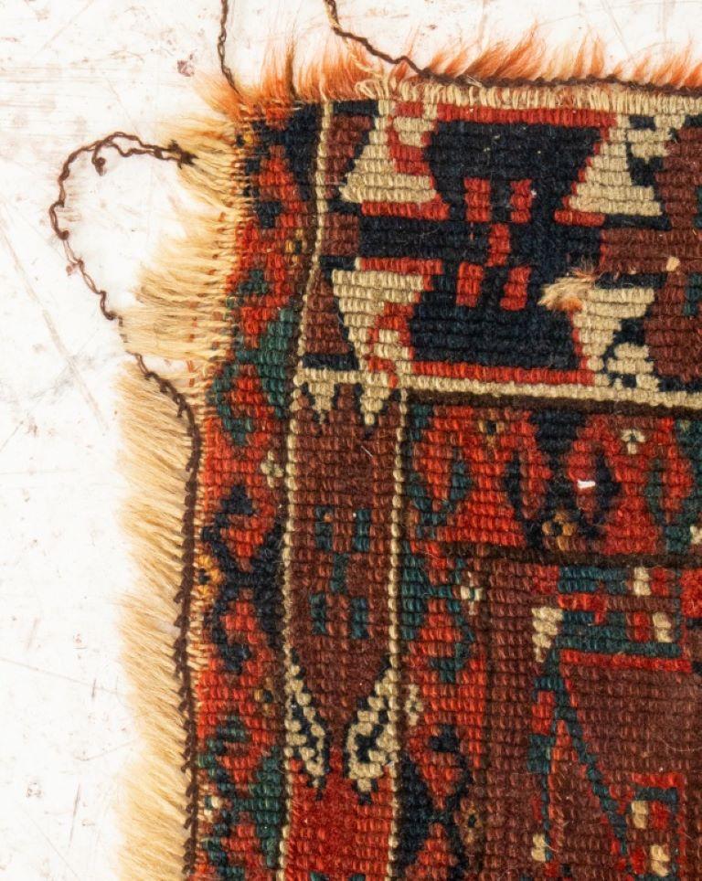 Wool Anatolian Antique Rug Fragment 3.8' x 2.4' For Sale