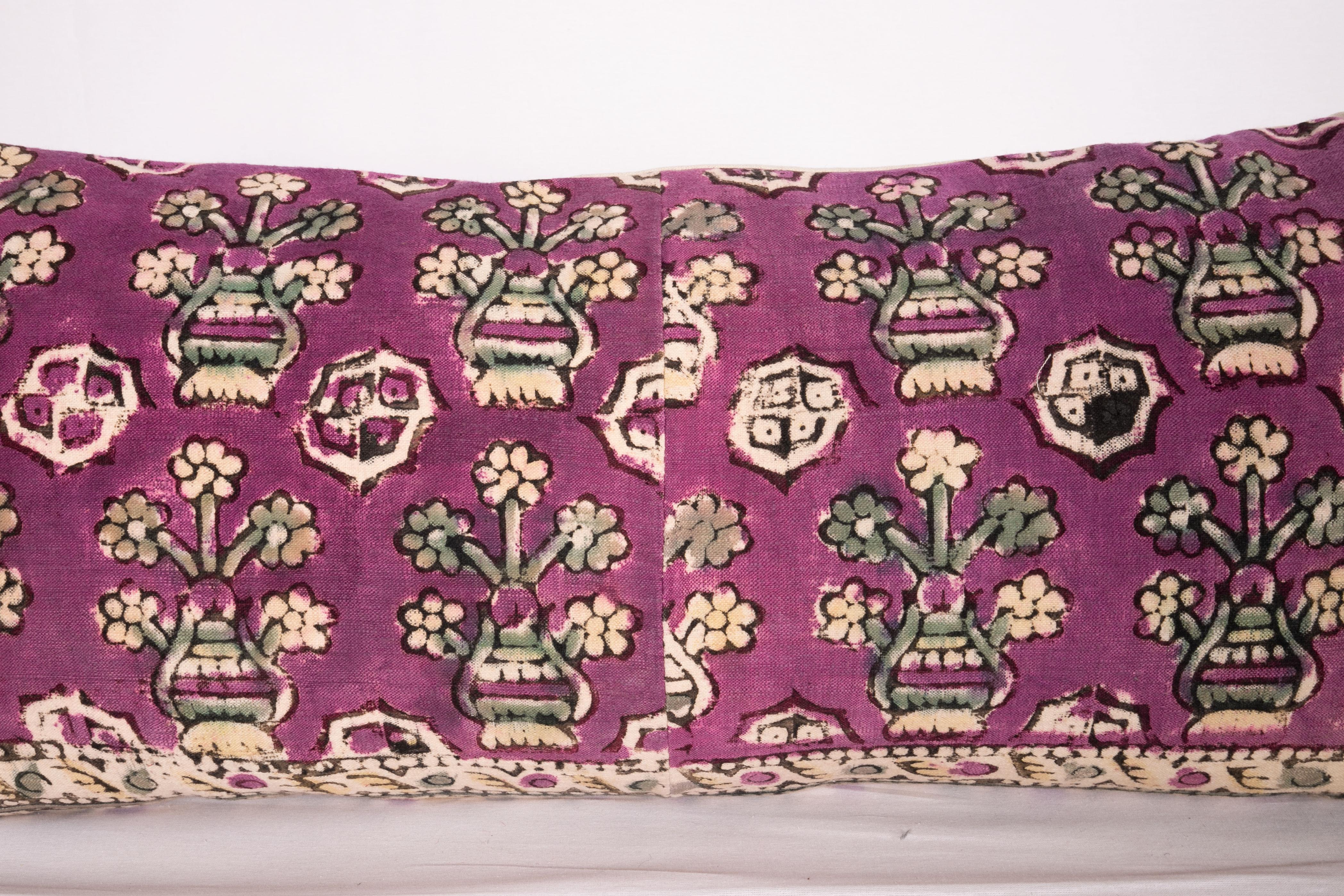 Tribal Anatolian Block Print Pillow Case, Mid-20th Century