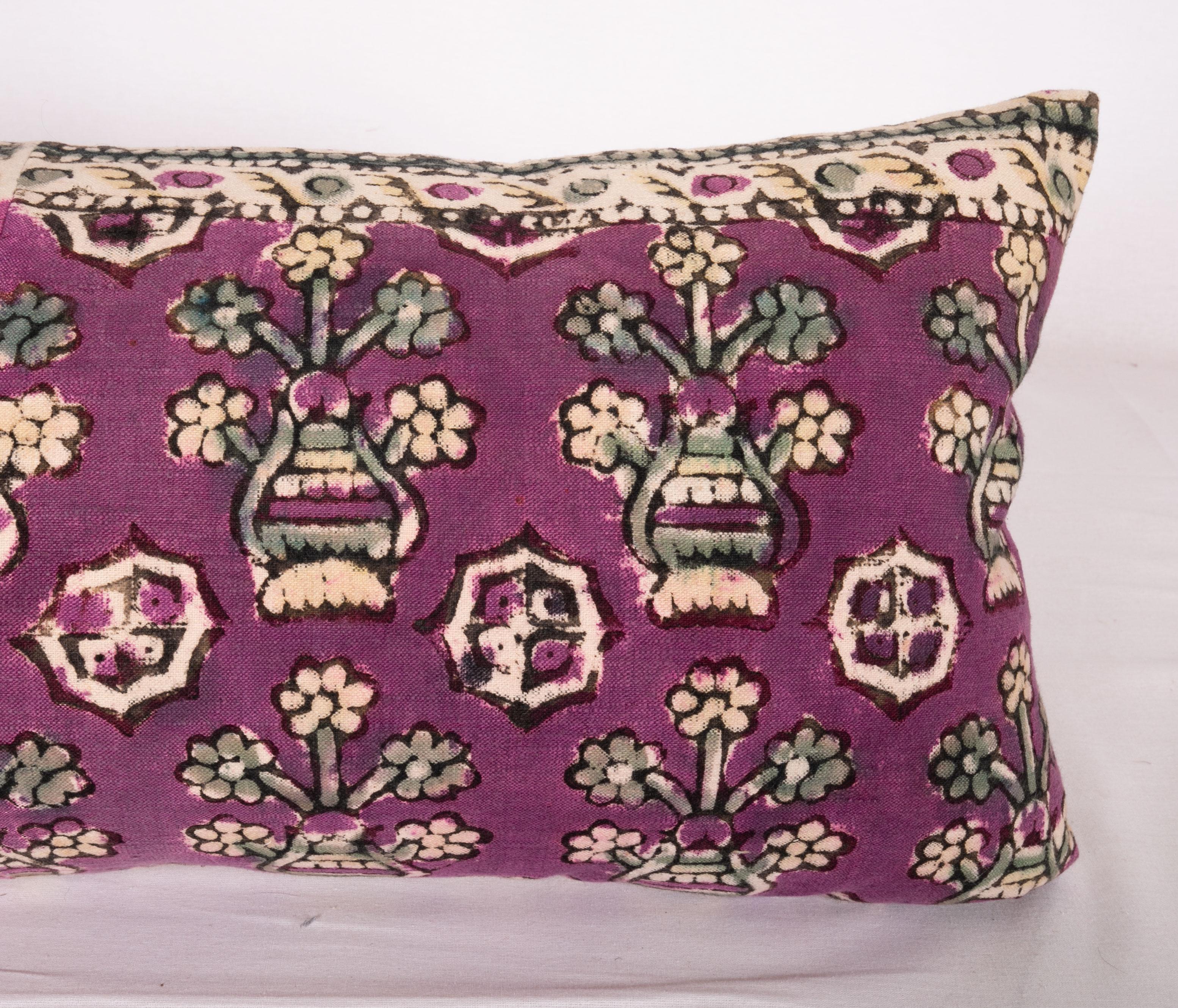 Kalamkari Anatolian Block Print Pillow Case , Mid 20th C For Sale