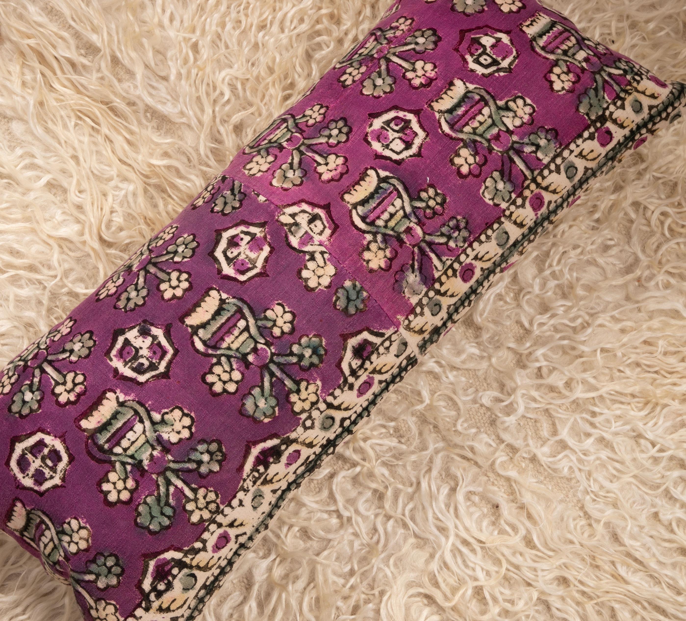 Cotton Anatolian Block Print Pillow Case , Mid 20th C For Sale
