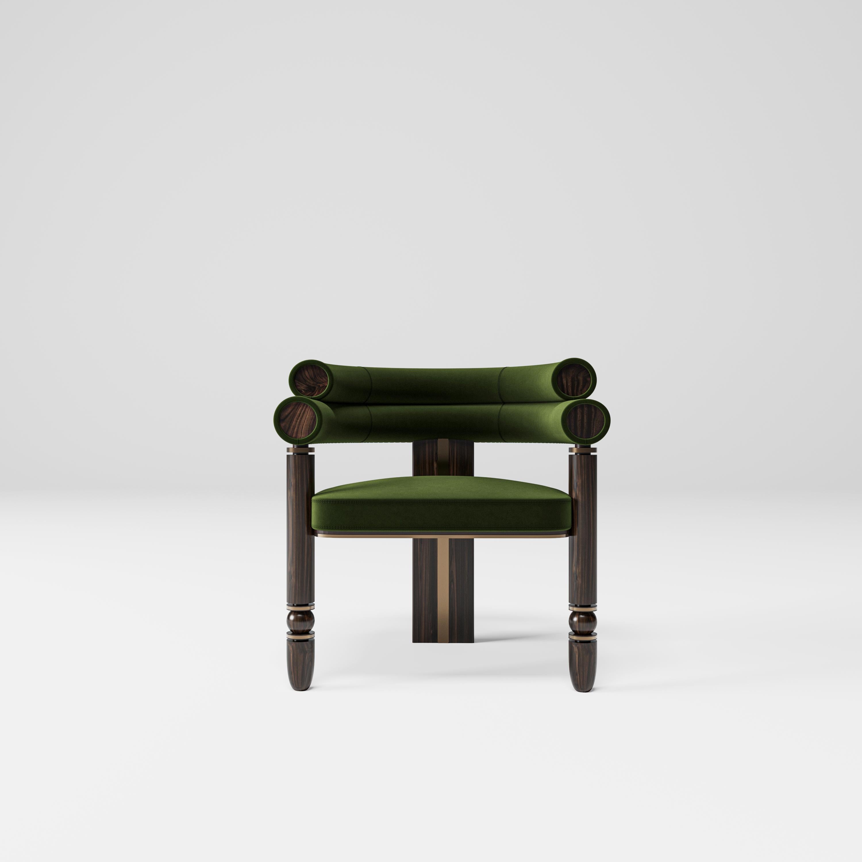 Turkish Anatolian Chair, Mid-Century Modern Style, Velvet Fabric, Studio Kirkit For Sale