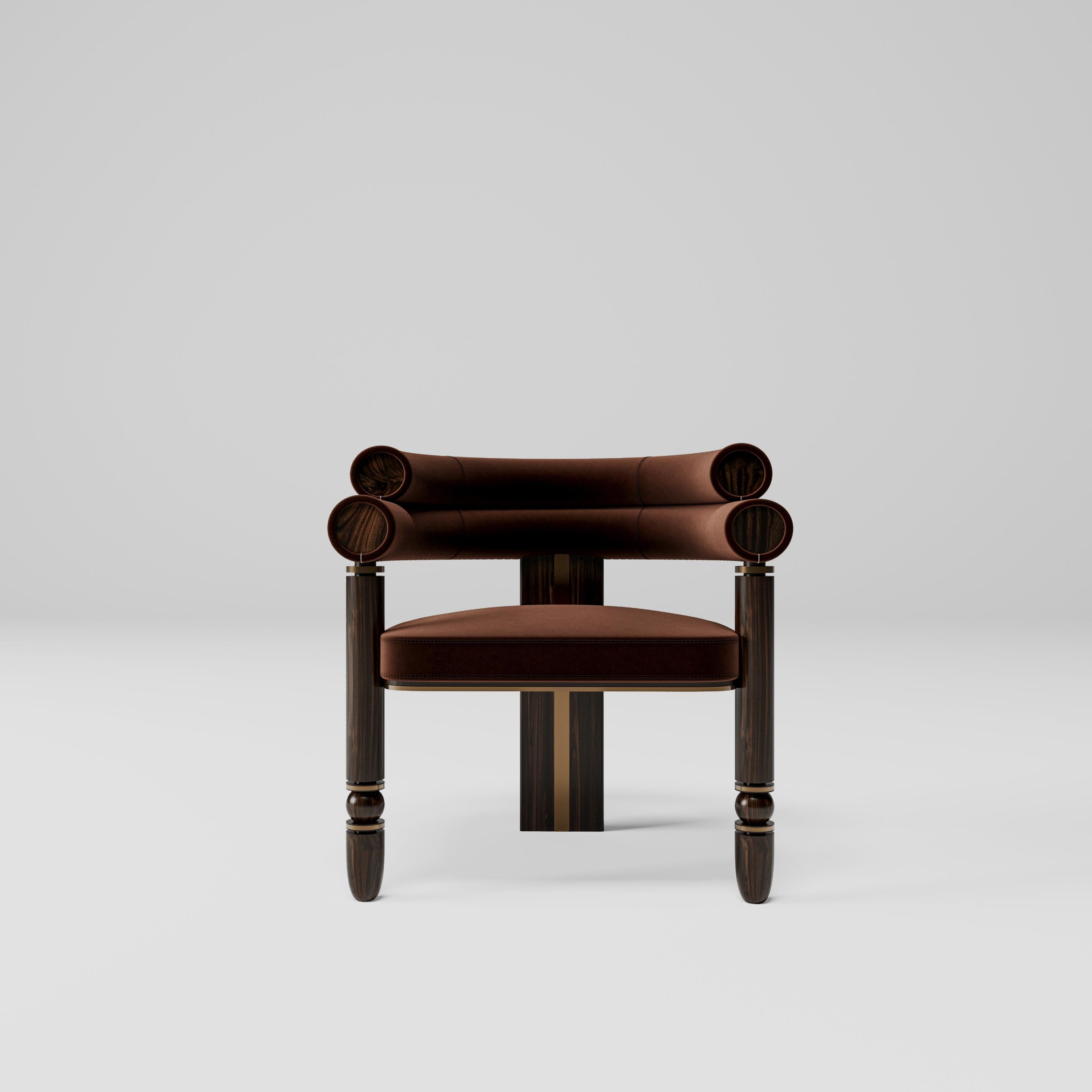 Turkish Anatolian Chair, Mid-Century Modern Style, Velvet Fabric, Studio Kirkit For Sale
