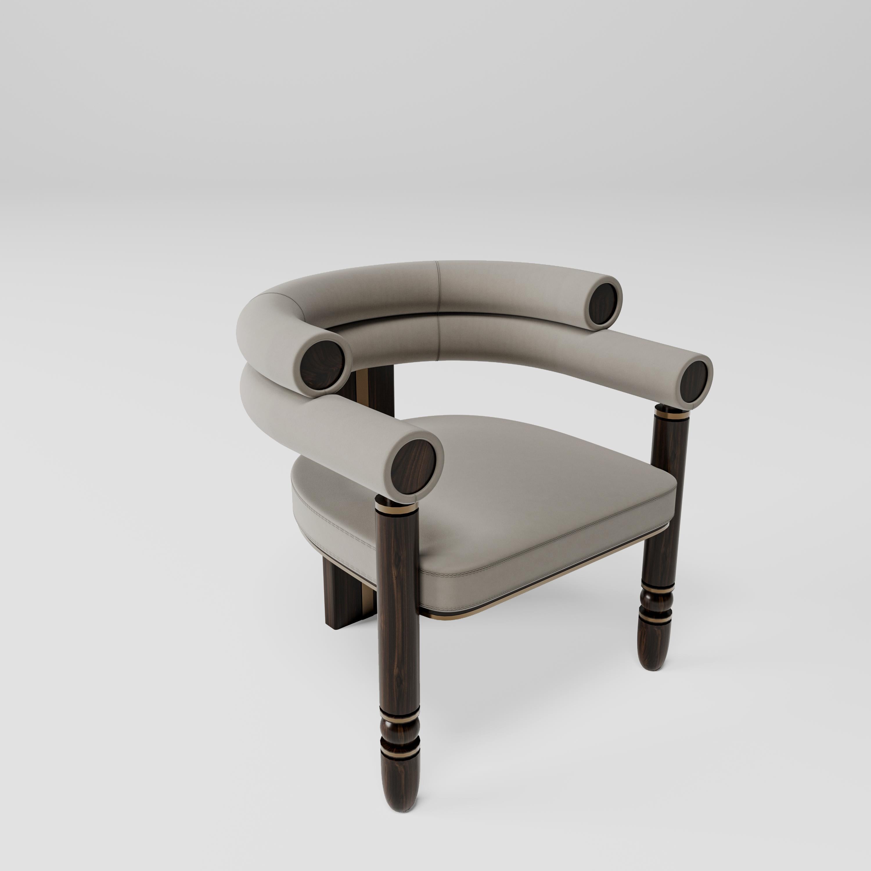 Contemporary Anatolian Chair, Mid-Century Modern Style, Velvet Fabric, Studio Kirkit For Sale