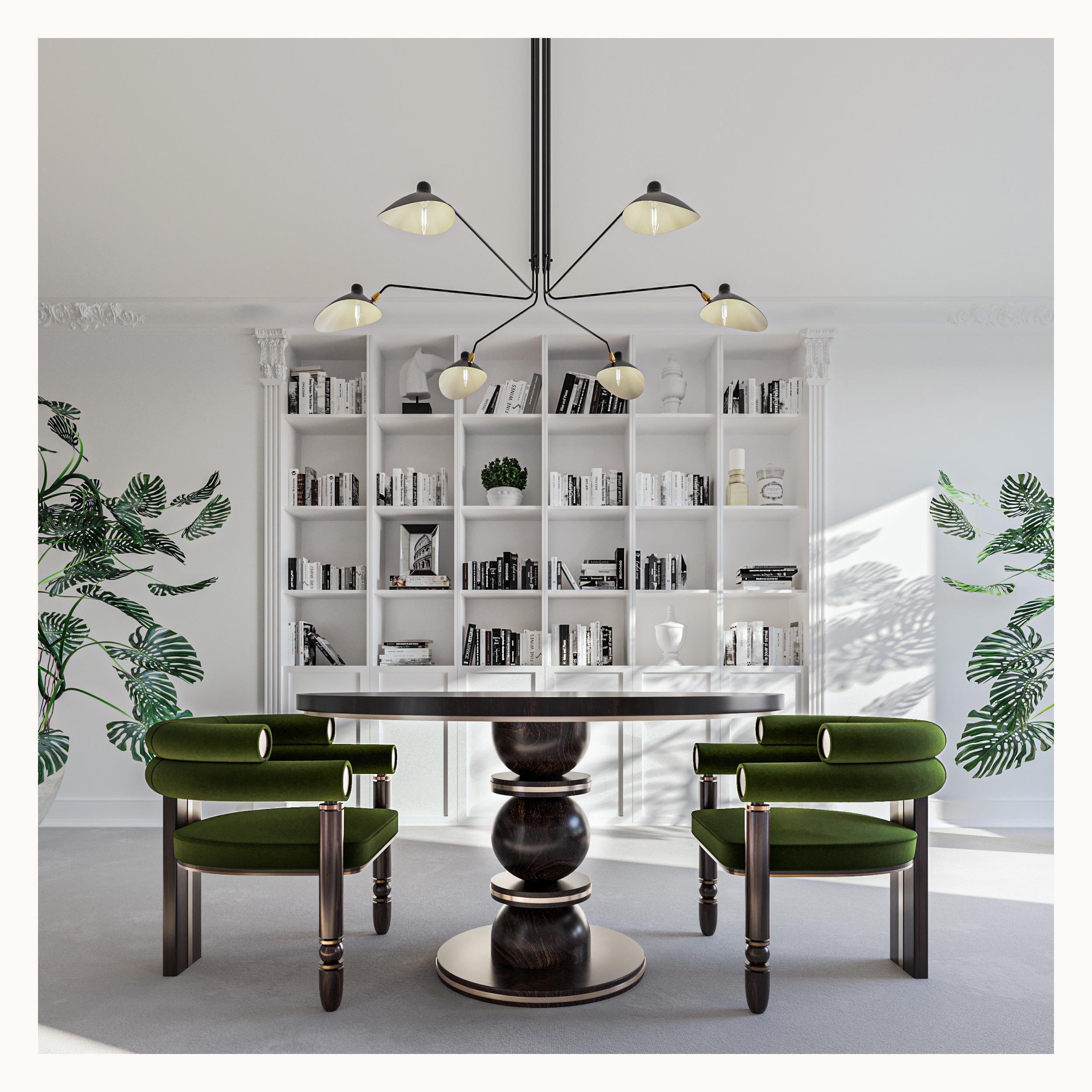 Metal Anatolian Chair, Mid-Century Modern Style, Velvet Fabric, Studio Kirkit For Sale