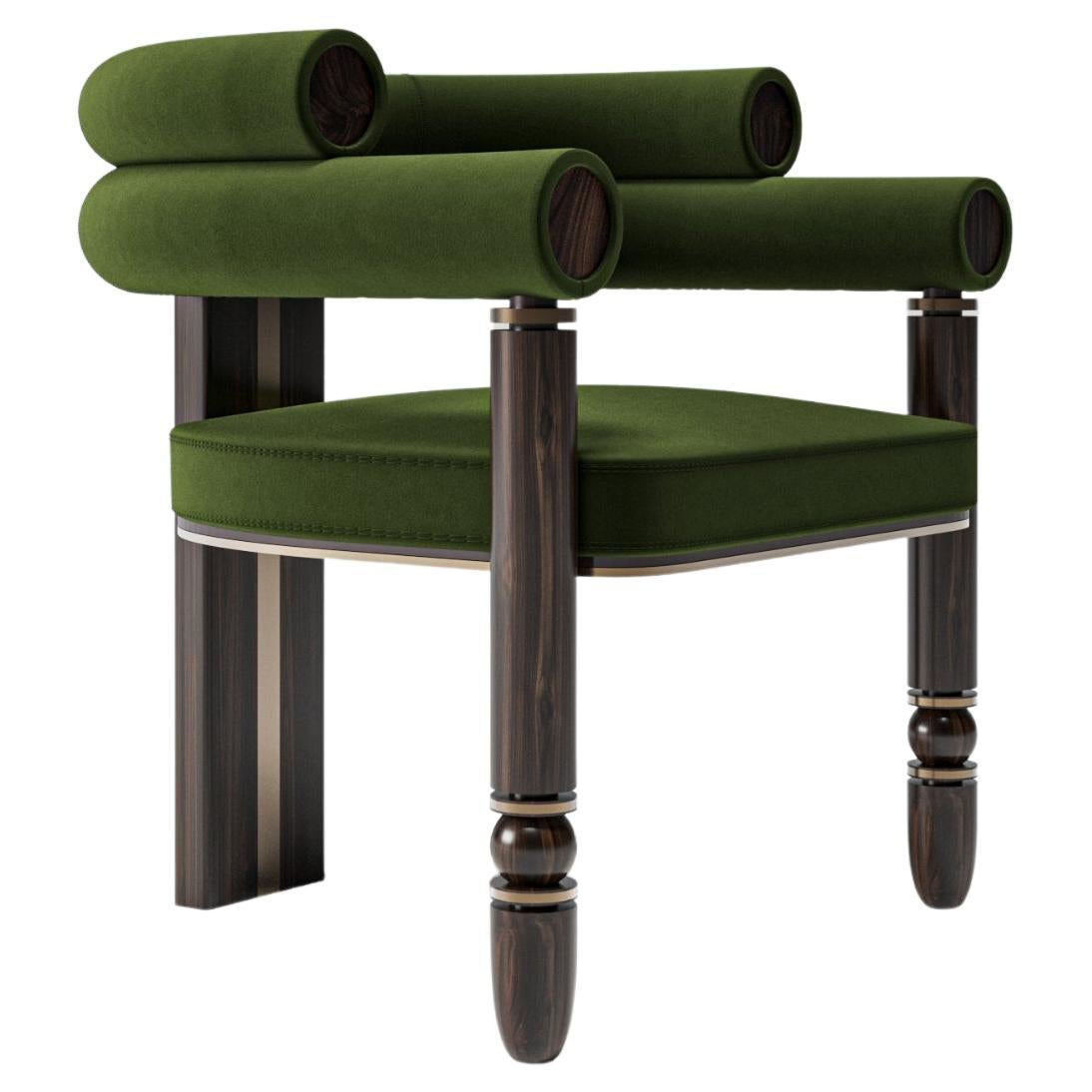 Anatolian Chair, Mid-Century Modern Style, Velvet Fabric, Studio Kirkit For Sale