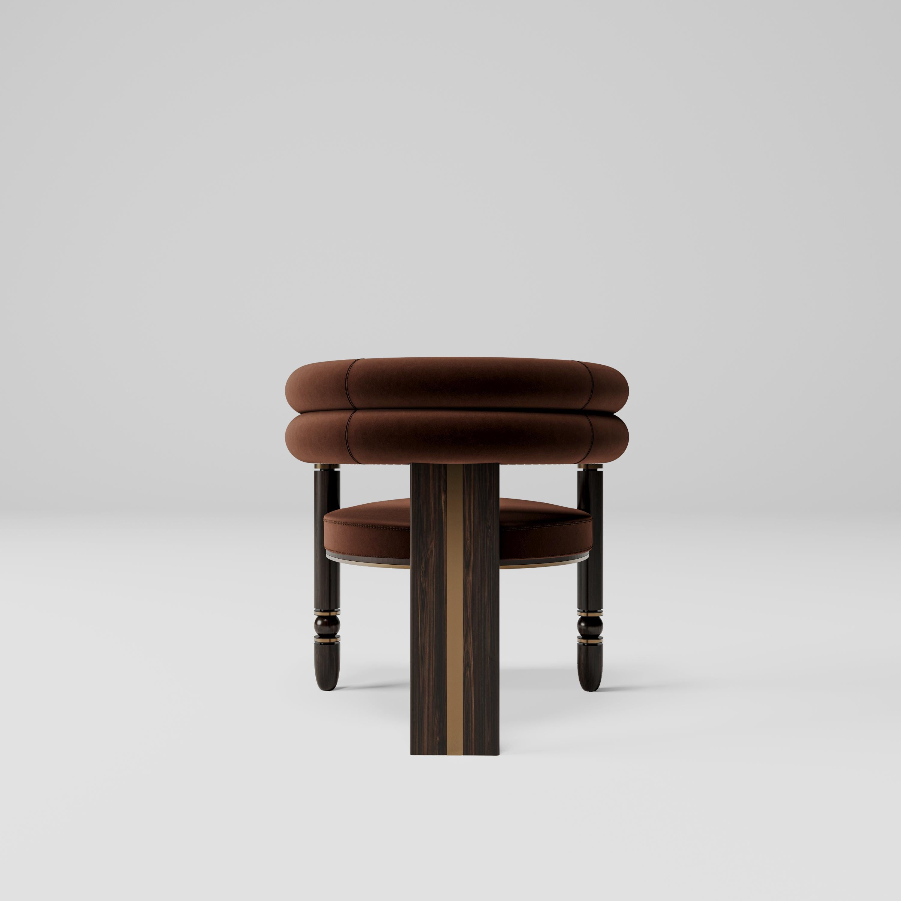 Anatolian Chair Set of 4, Mid-Century Modern Style, Velvet Fabric, Studio Kirkit In New Condition For Sale In IZMIR, TR