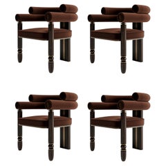 Anatolian Chair Set of 4, Mid-Century Modern Style, Velvet Fabric, Studio Kirkit