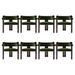 Anatolian Chair Set of 8, Mid-Century Modern Style, Velvet Fabric, Studio Kirkit