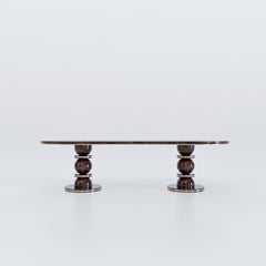 "Anatolian Dining Table" in Wood with Antique Brass Color