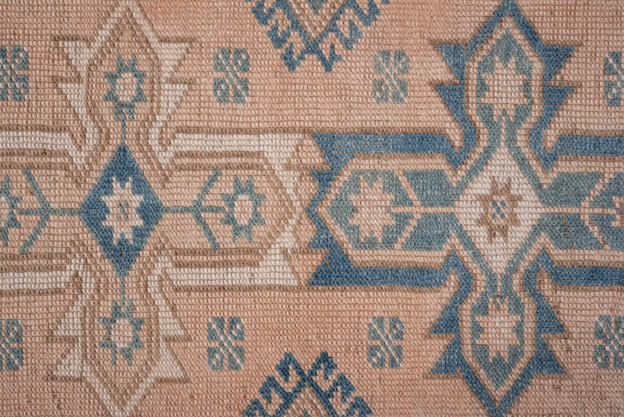 Oushak Anatolian Dusty Salmon and Old Sky Blue Runner