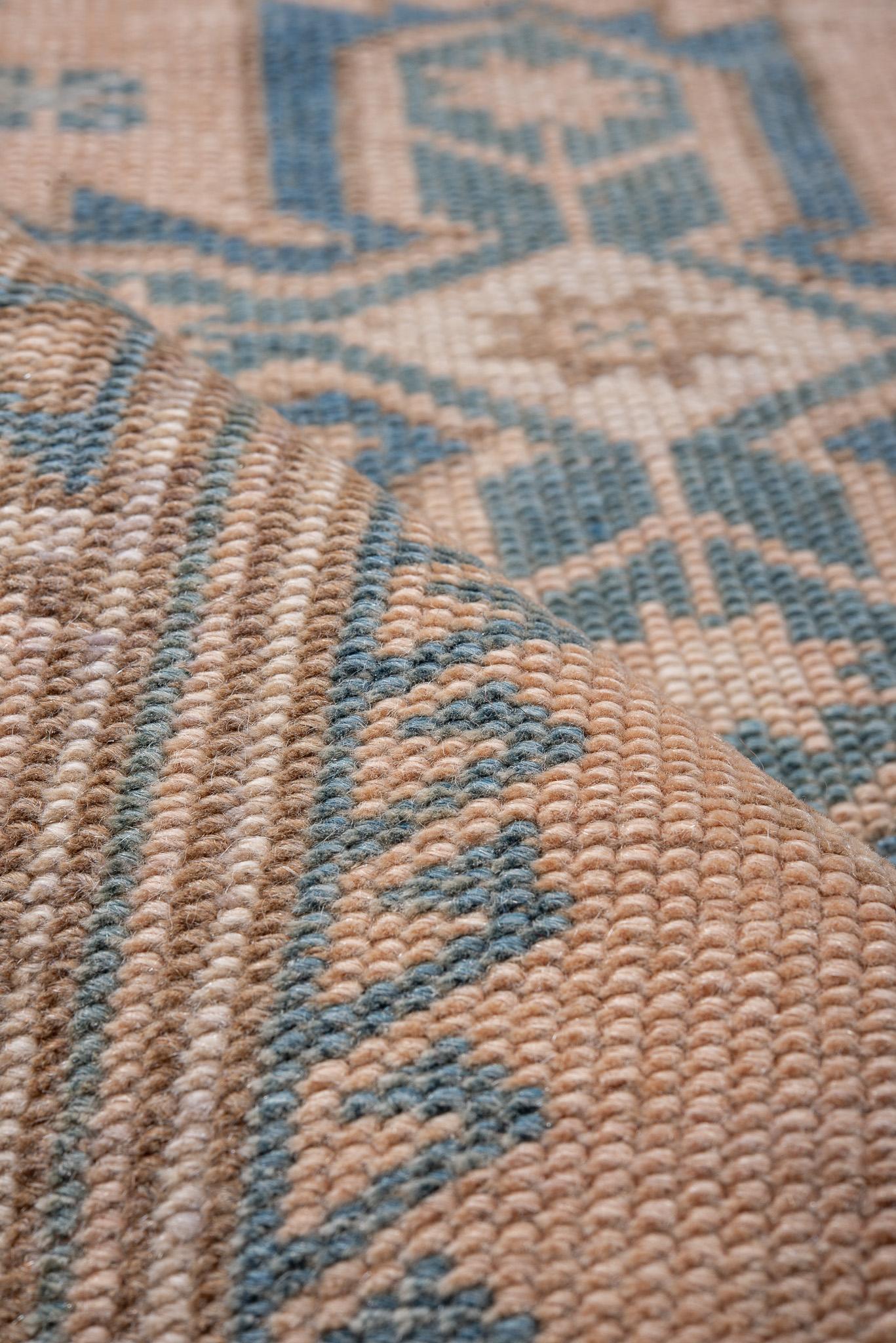 20th Century Anatolian Dusty Salmon and Old Sky Blue Runner
