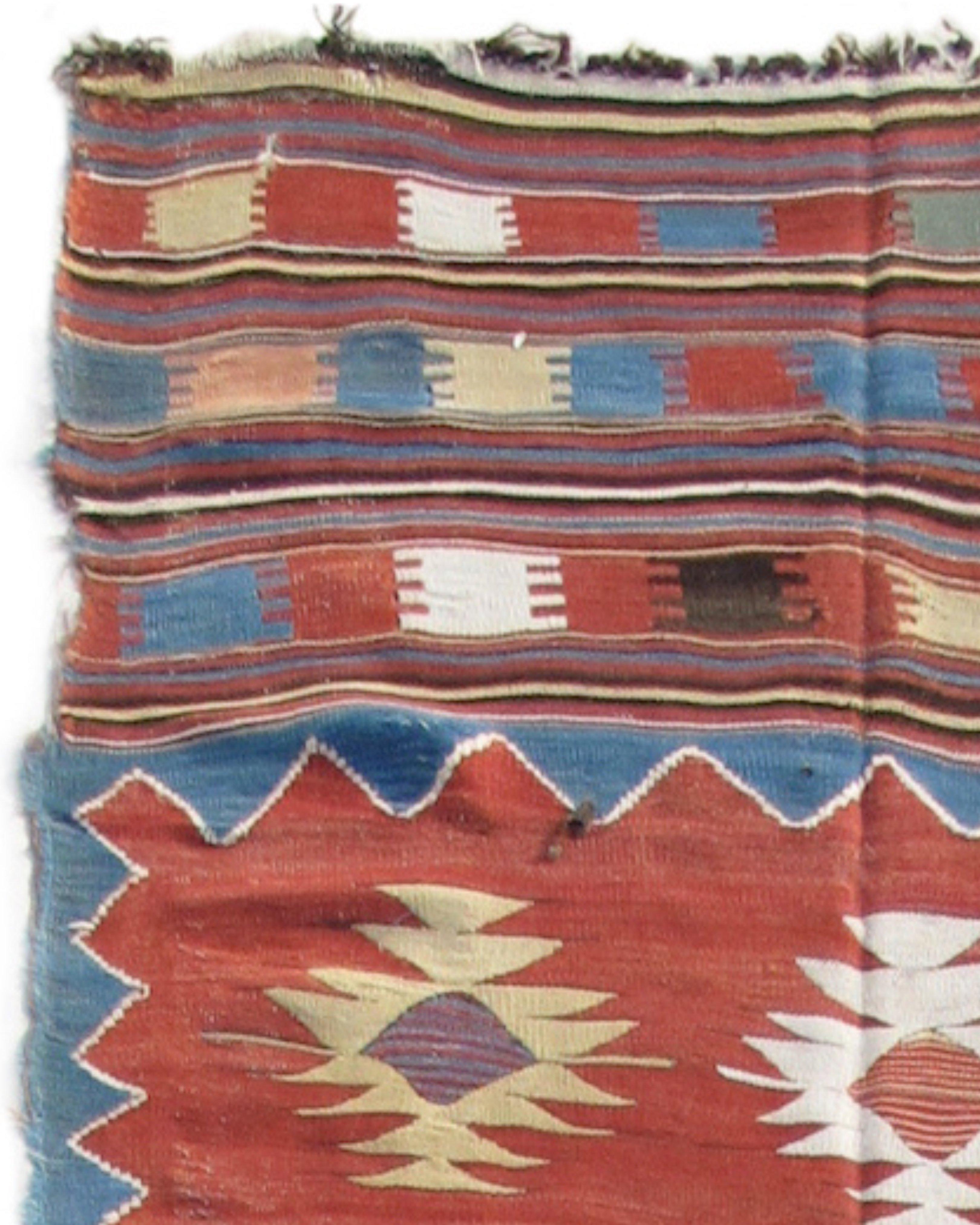 Wool Anatolian Fethyie Kilim Rug, c. 1800 For Sale
