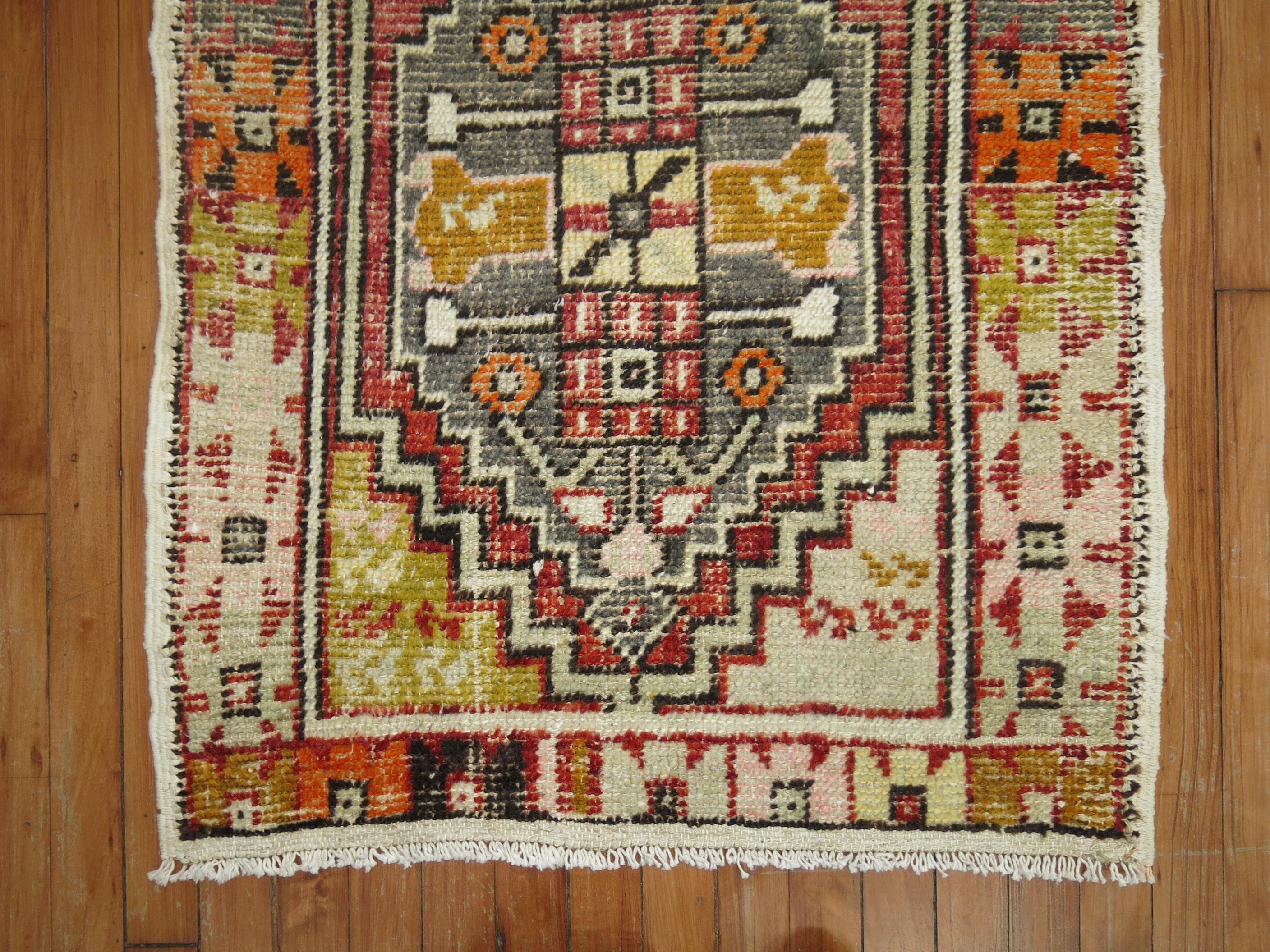 One of a kind decorative vintage Turkish Anatolian rug.
