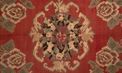 Anatolian Gochem Floral Kilim, circa 1950