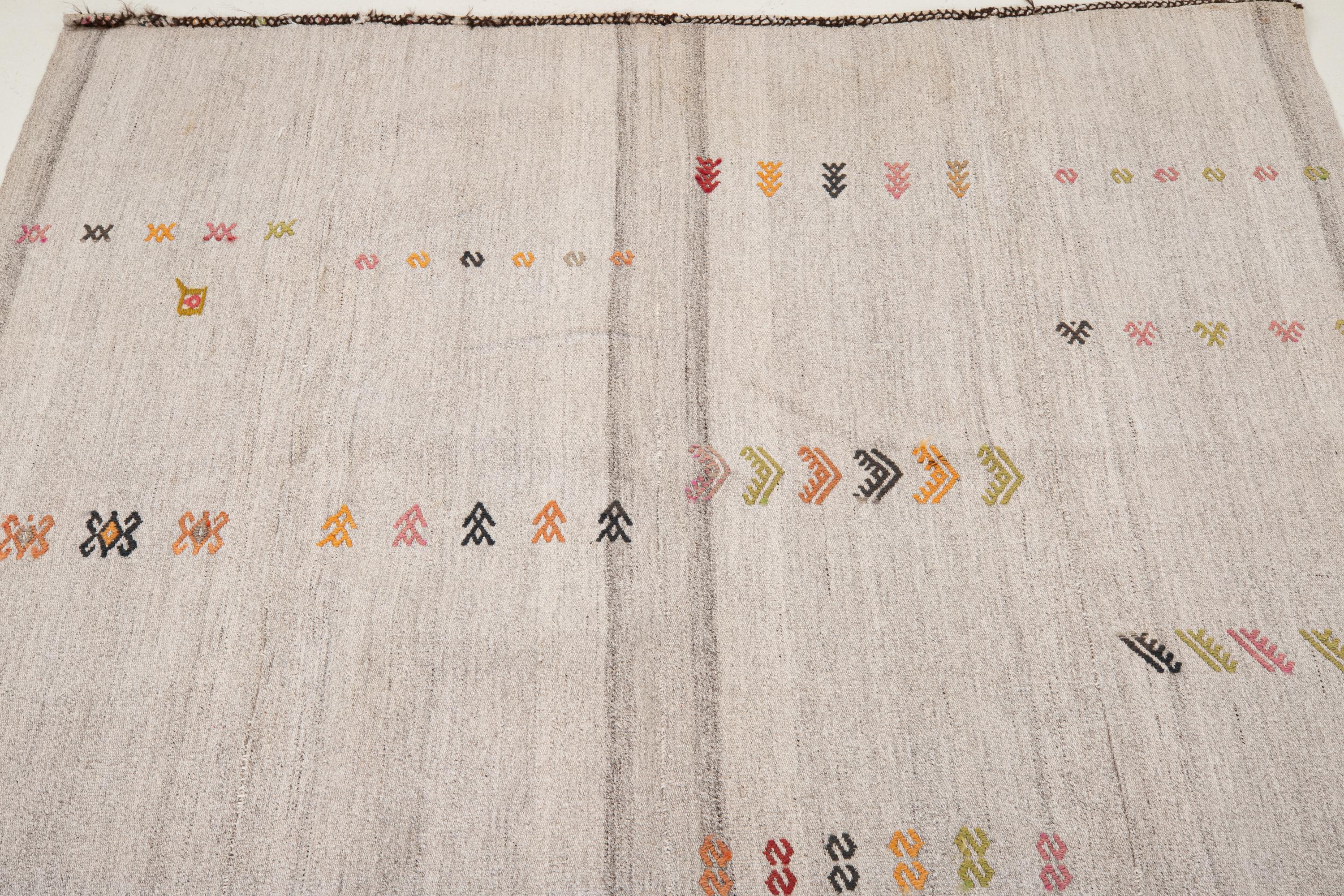Hand-Woven Anatolian Kilim, Cotton and Goat Hair Mix, 1960s For Sale