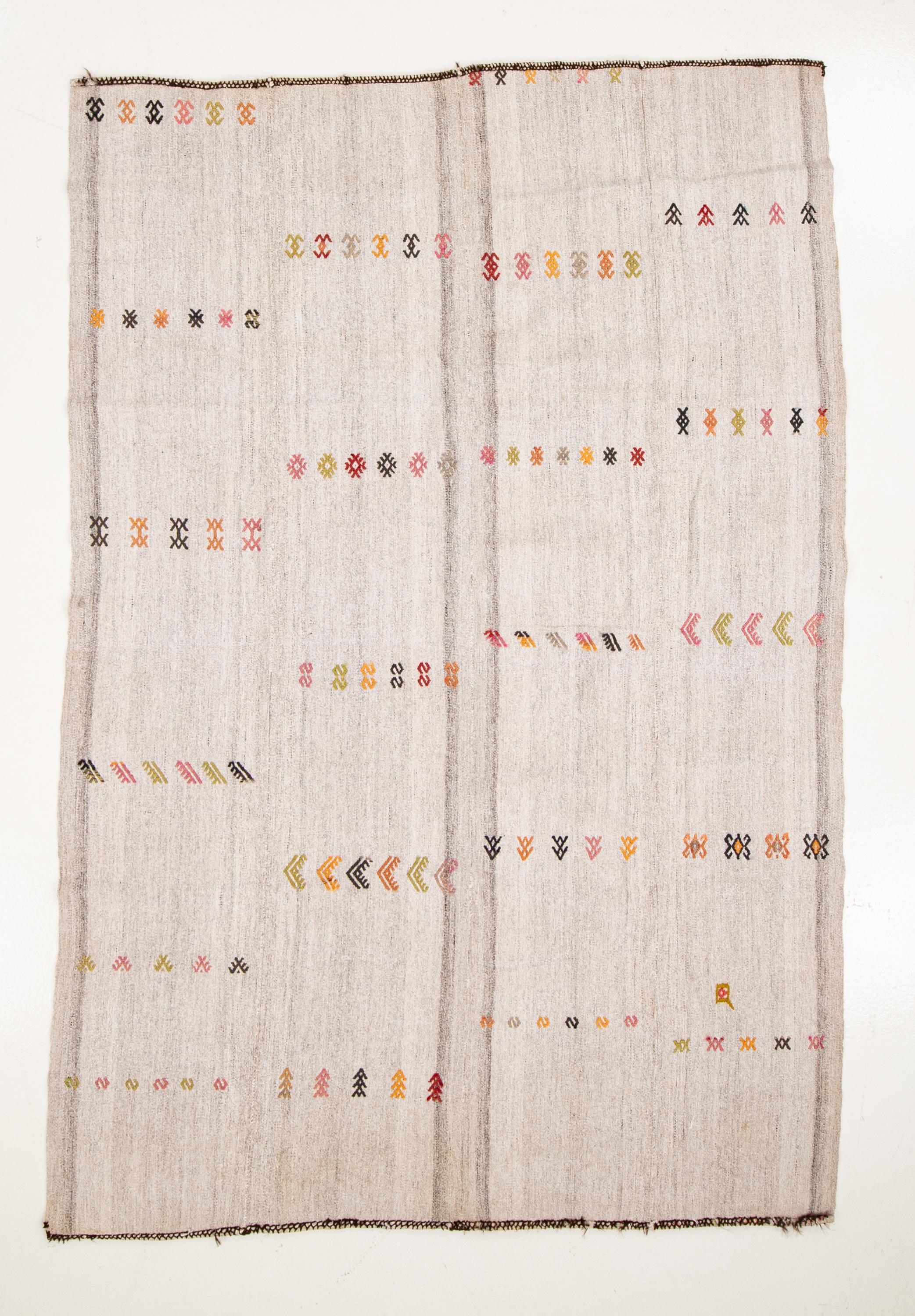 Anatolian Kilim, Cotton and Goat Hair Mix, 1960s For Sale 1