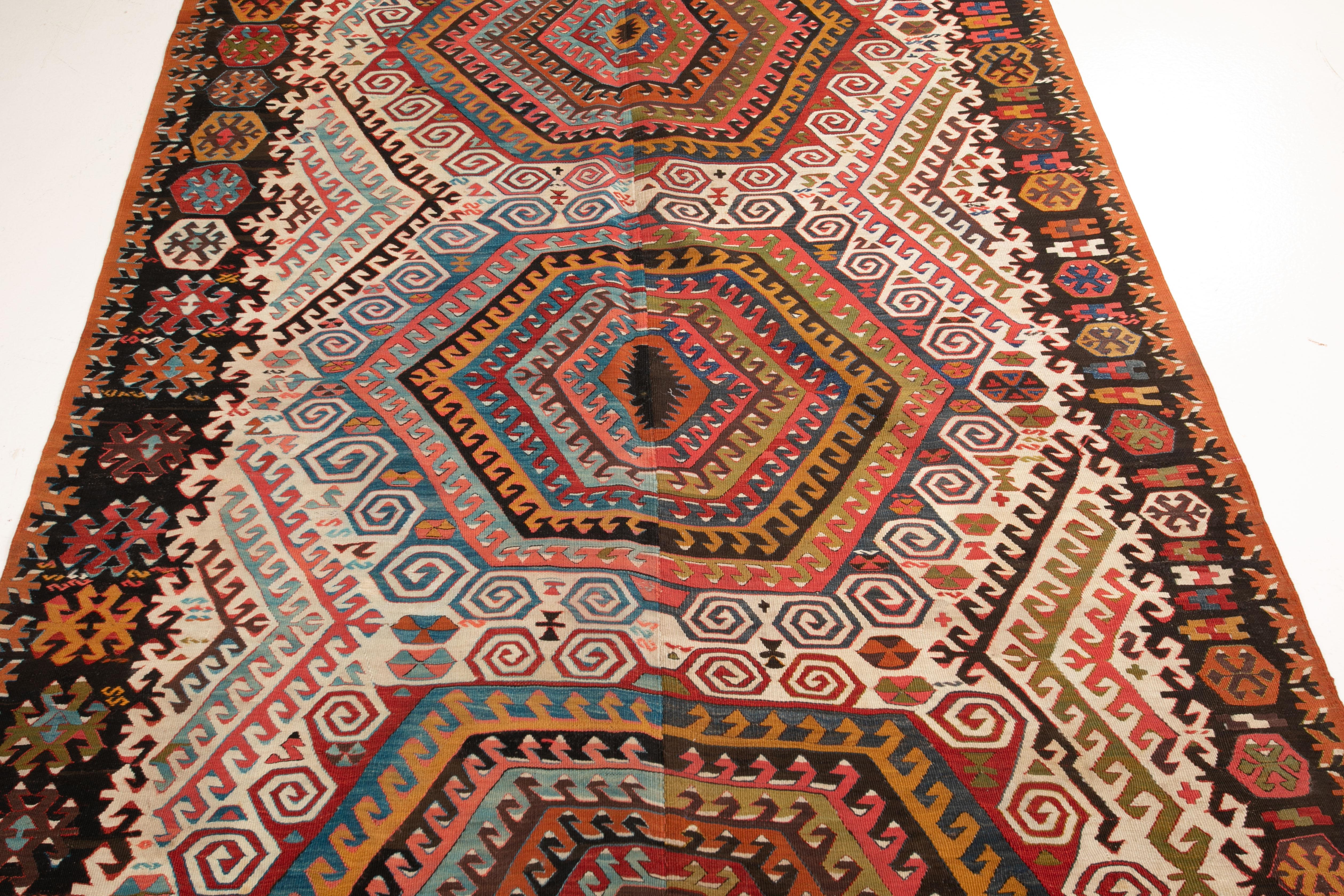 Lana Kilim anatolico, fine XIX secolo. in vendita