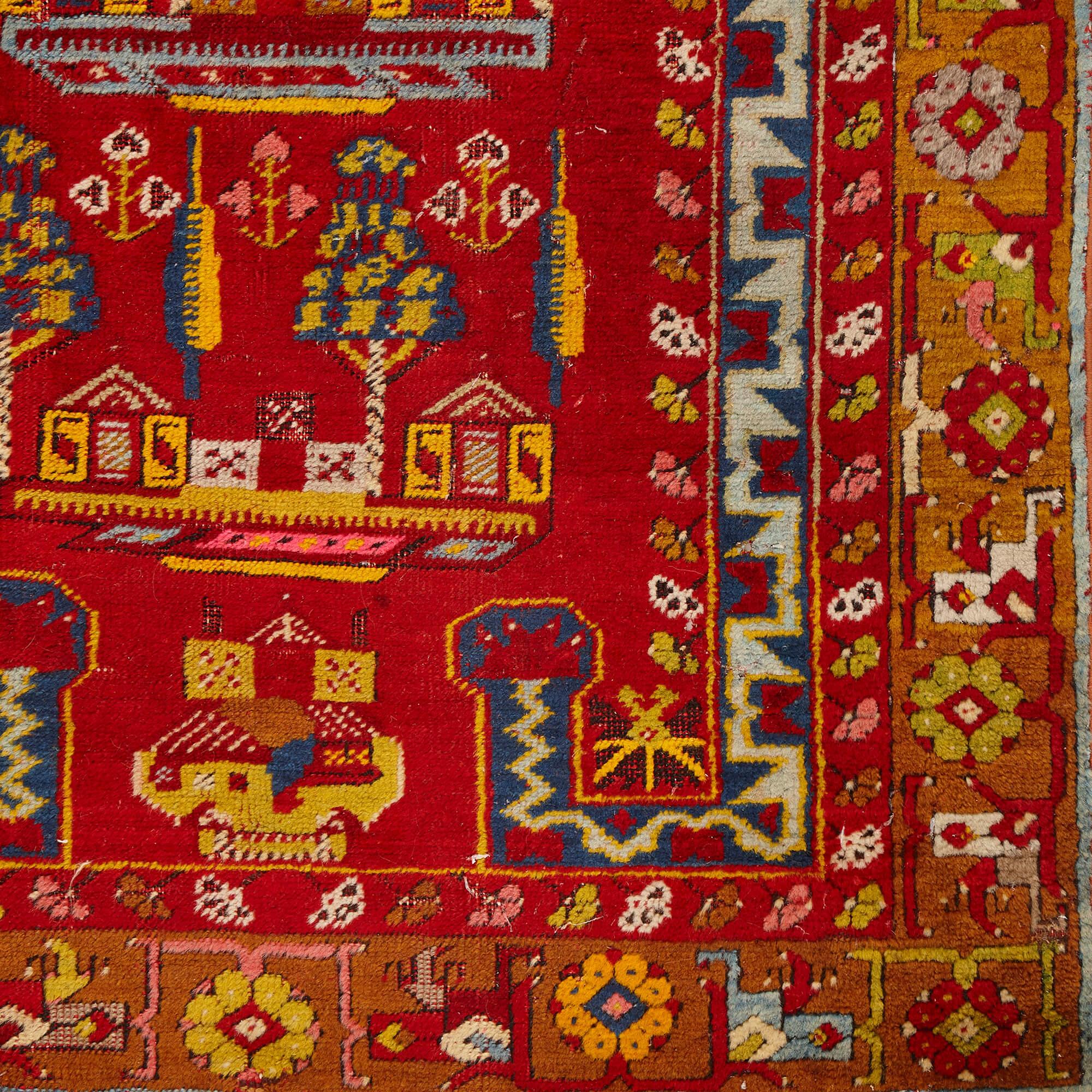 Woven Anatolian Kirsehir Prayer Rug with a Village Design  For Sale