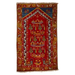 Tapis de prière anatolien Kirsehir avec un motif de village