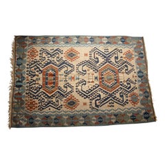Anatolian Ornate Design Handwoven Wool Kilim Rug