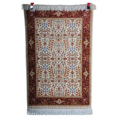 Vintage Anatolian prayer rug/tapestry cotton/silk, 20th century